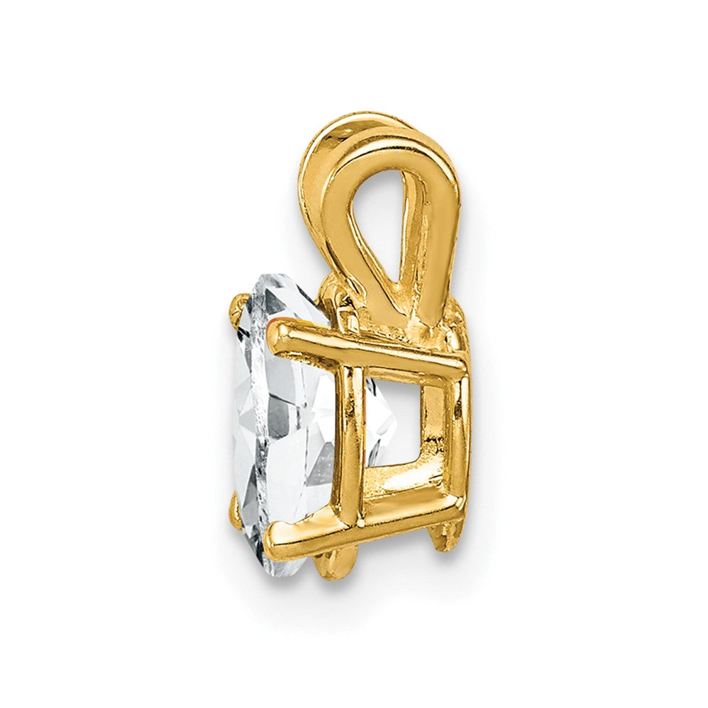 14k 7x5mm Oval Cubic Zirconia Pendant