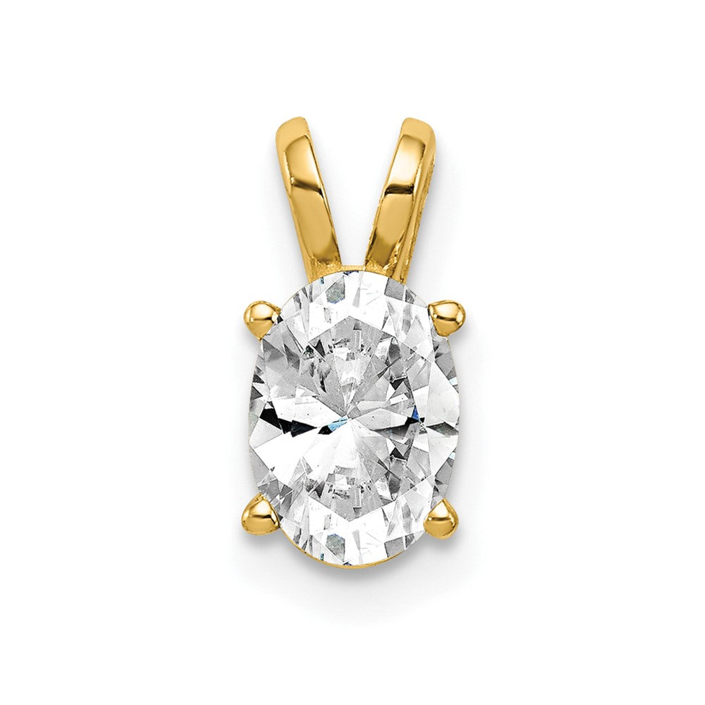 14k 7x5mm Oval Cubic Zirconia Pendant