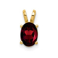 14k 7x5mm Oval Garnet Pendant