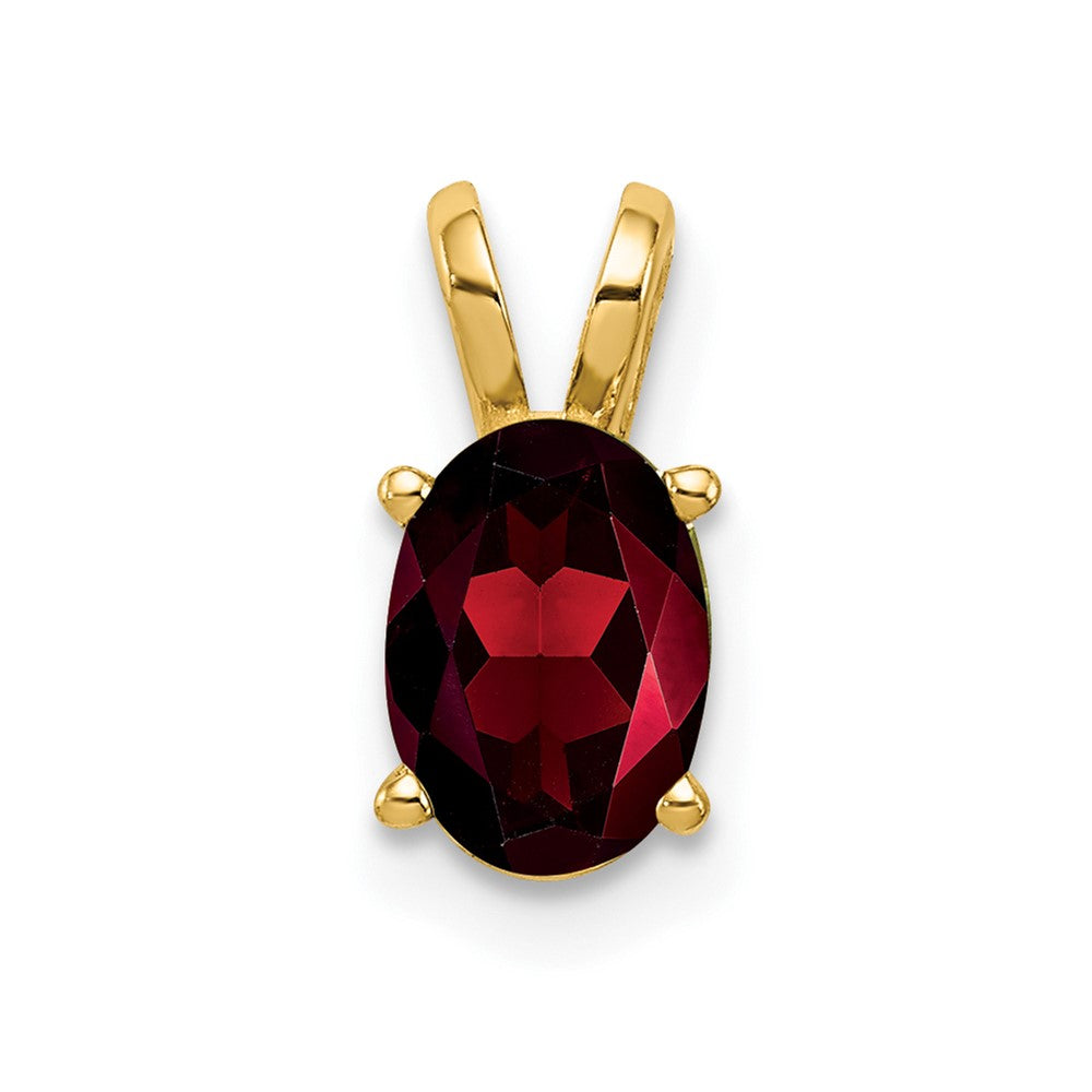 14k 7x5mm Oval Garnet Pendant