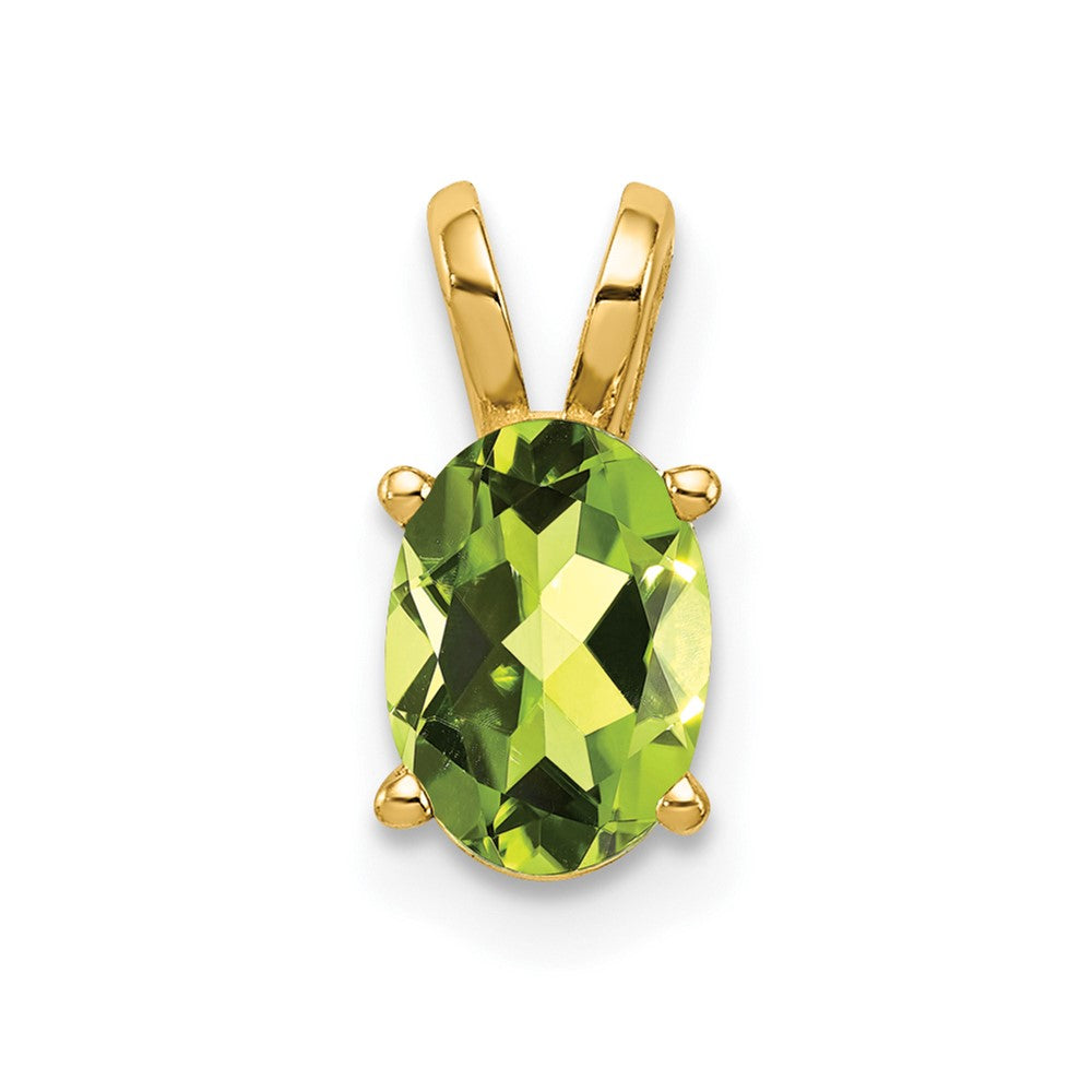 14k 7x5mm Oval Peridot Pendant