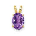 14k 8x6mm Oval Amethyst Pendant