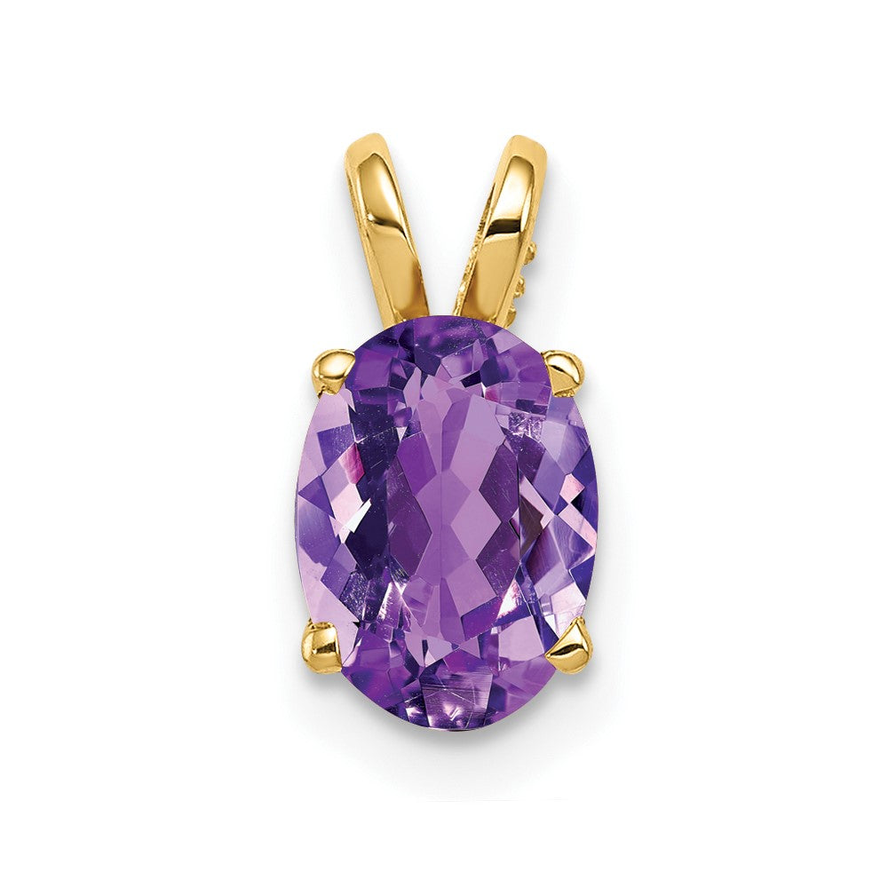 14k 8x6mm Oval Amethyst Pendant