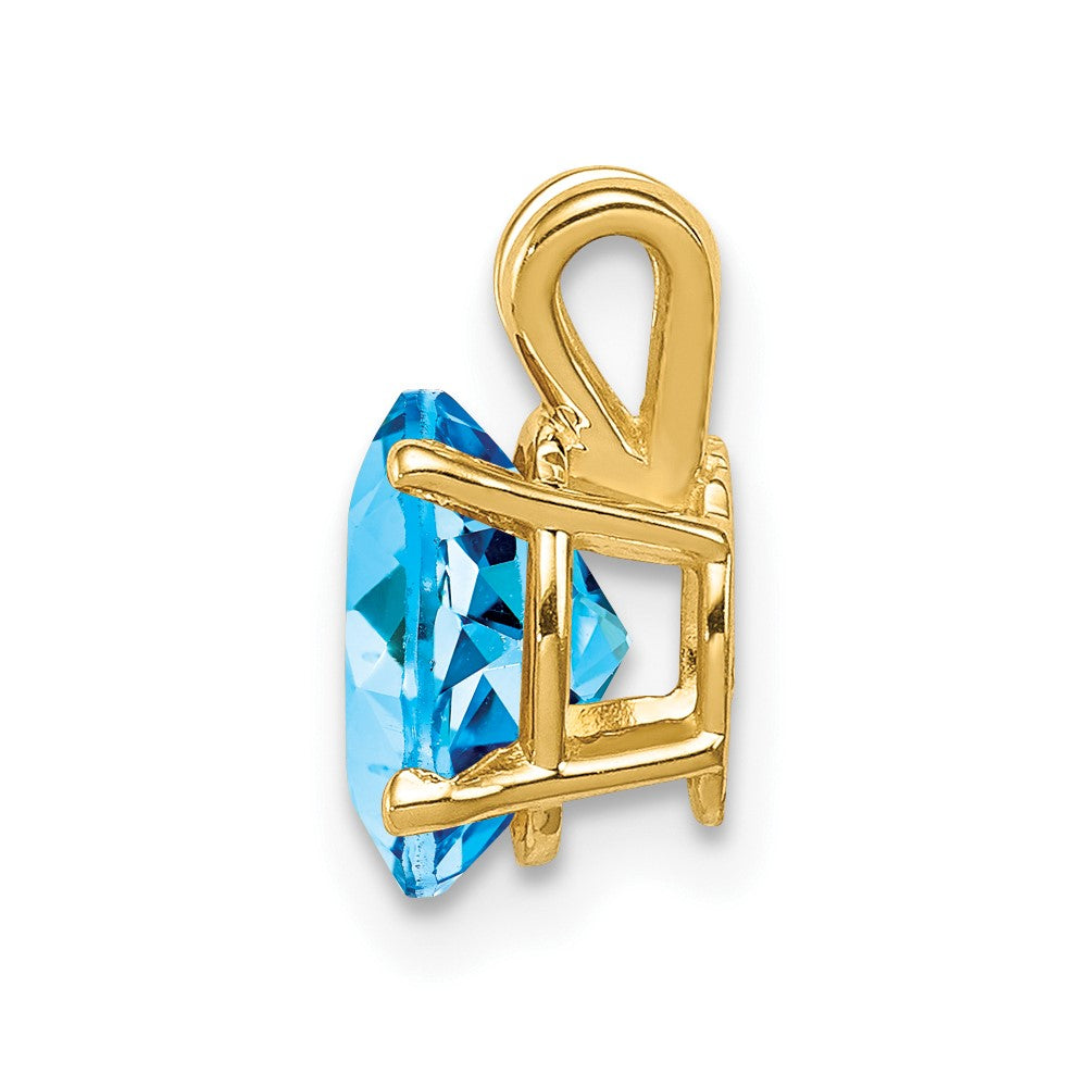 14k 8x6mm Oval Blue Topaz Pendant
