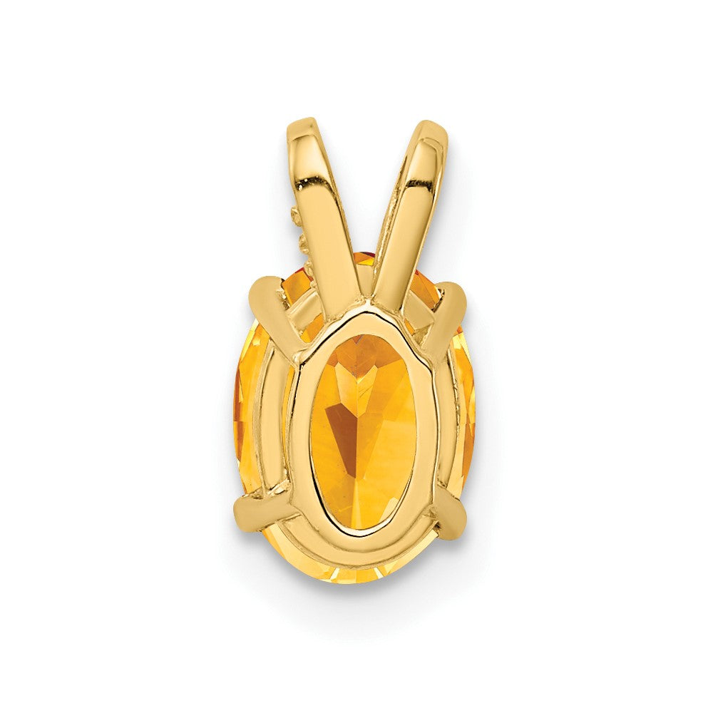 14k 8x6mm Oval Citrine Pendant