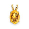 14k 8x6mm Oval Citrine Pendant