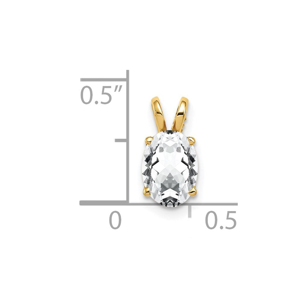 14k 8x6mm Oval Cubic Zirconia Pendant