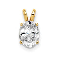 14k 8x6mm Oval Cubic Zirconia Pendant
