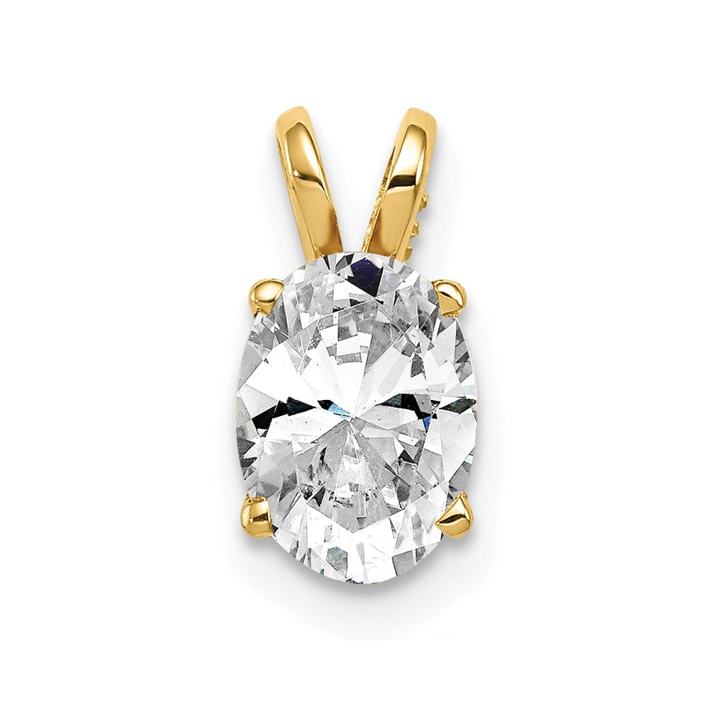 14k 8x6mm Oval Cubic Zirconia Pendant