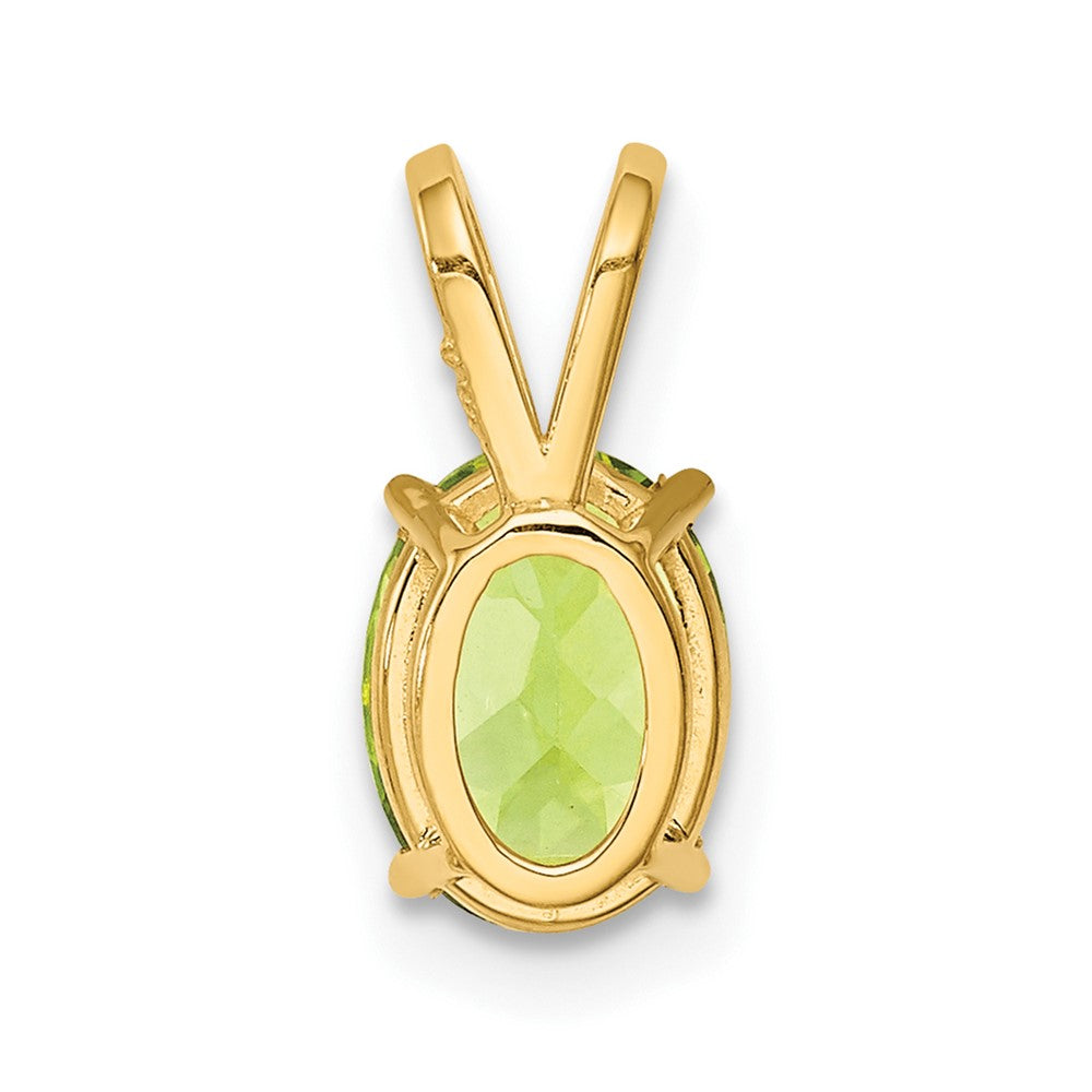 14k 8x6mm Oval Peridot Pendant