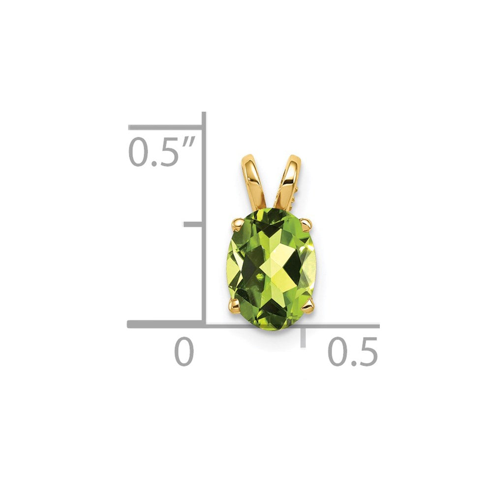14k 8x6mm Oval Peridot Pendant