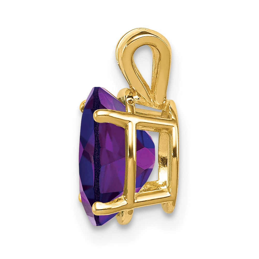 14k 9x7mm Oval Amethyst Pendant