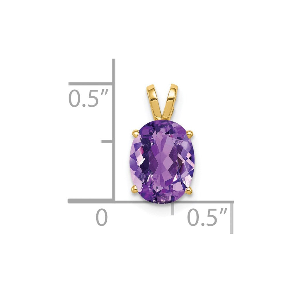 14k 9x7mm Oval Amethyst Pendant