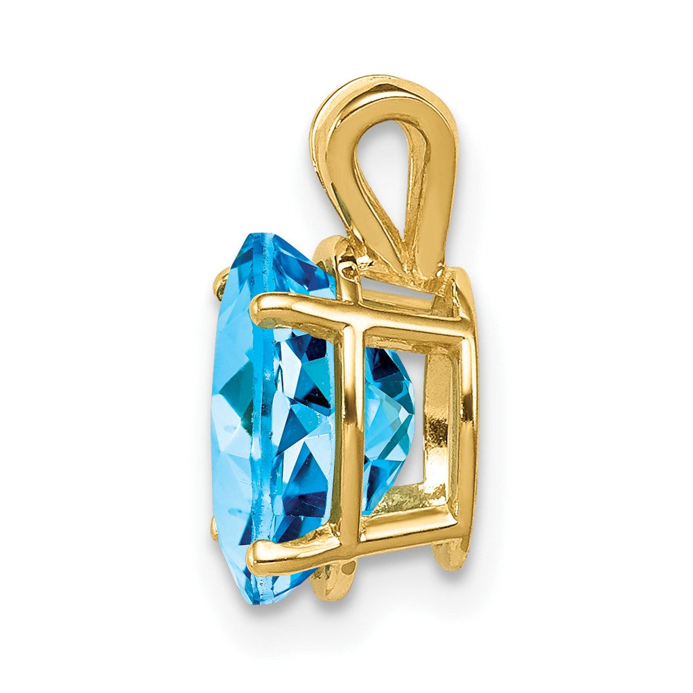 14k 9x7mm Oval Blue Topaz Pendant