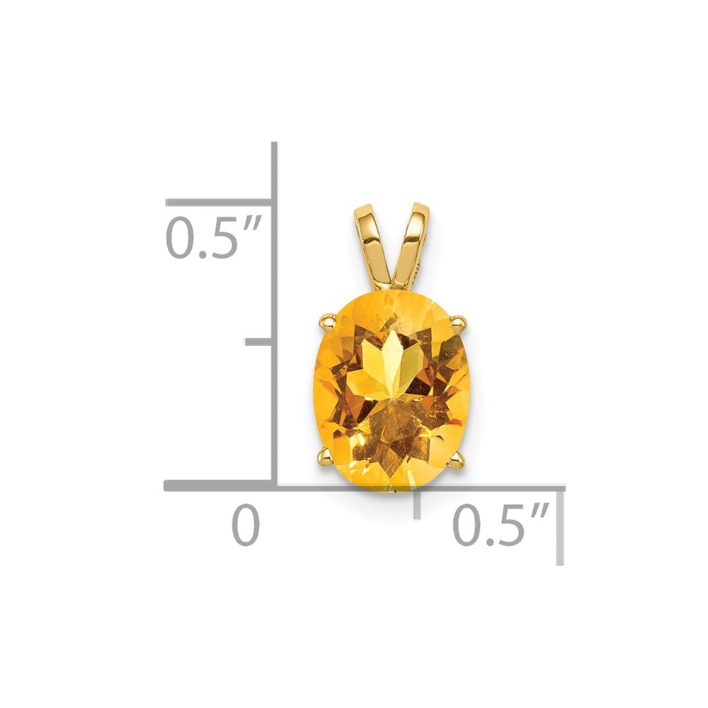 14k 9x7mm Oval Citrine Pendant
