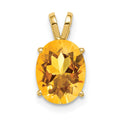 14k 9x7mm Oval Citrine Pendant