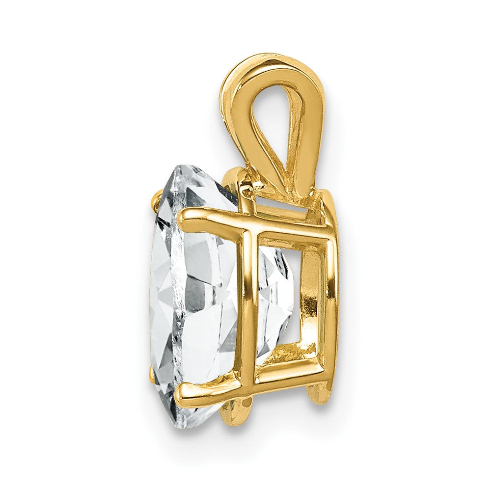 14k 9x7mm Oval Cubic Zirconia Pendant