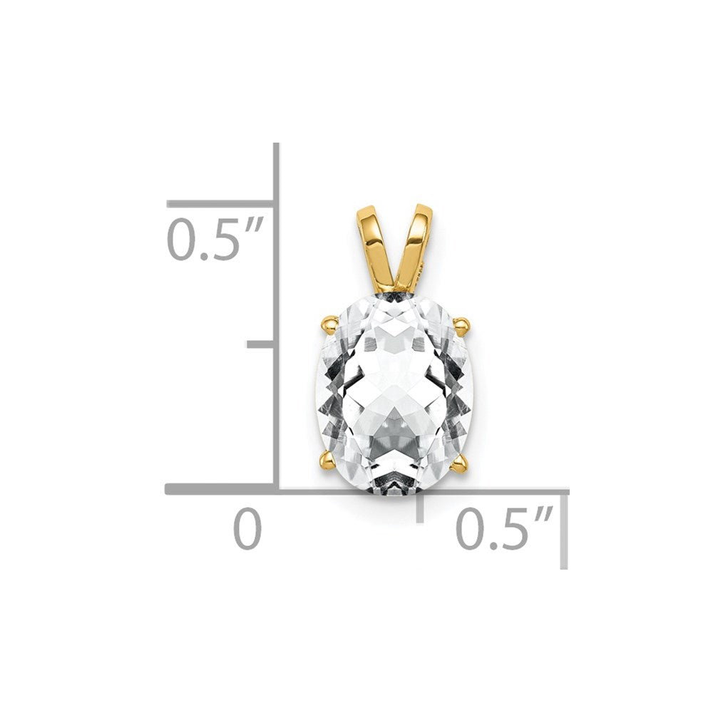 14k 9x7mm Oval Cubic Zirconia Pendant
