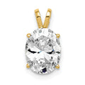 14k 9x7mm Oval Cubic Zirconia Pendant
