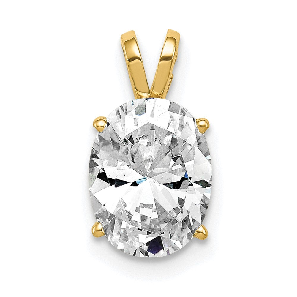 14k 9x7mm Oval Cubic Zirconia Pendant