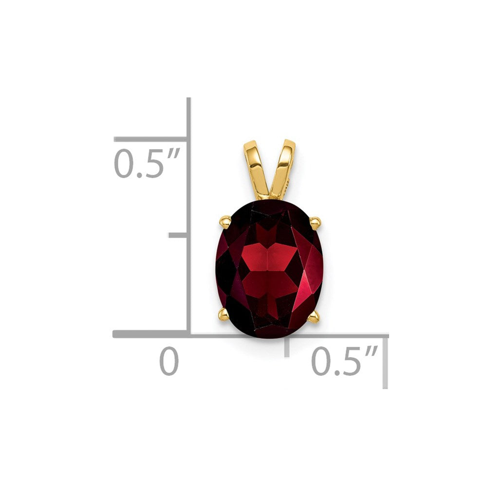 14k 9x7mm Oval Garnet Pendant