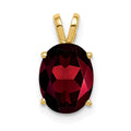 14k 9x7mm Oval Garnet Pendant