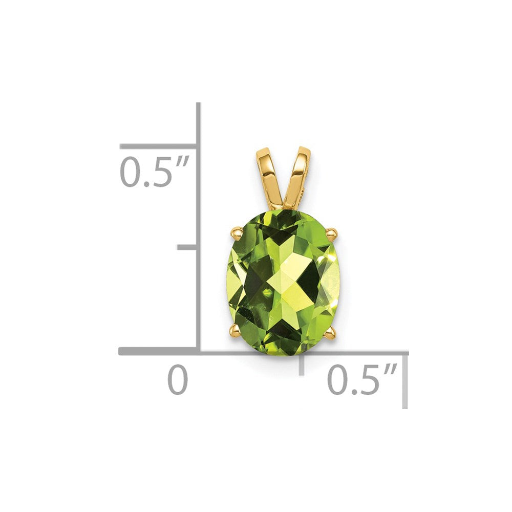 14k 9x7mm Oval Peridot Pendant