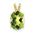 14k 9x7mm Oval Peridot Pendant