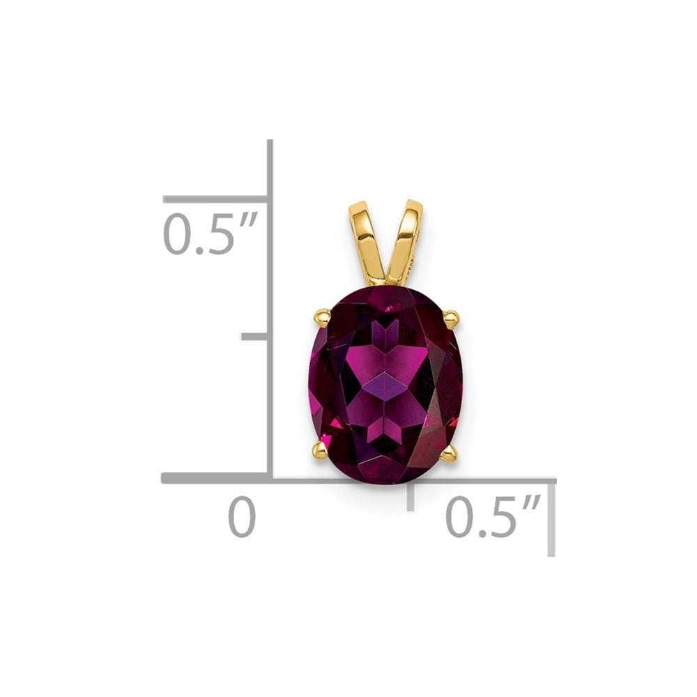 14k 9x7mm Oval Rhodolite Garnet Pendant