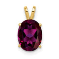 14k 9x7mm Oval Rhodolite Garnet Pendant