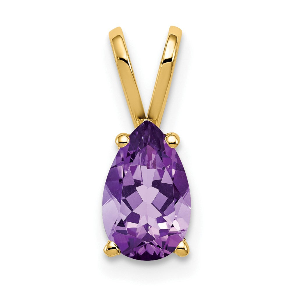 14k 8x5mm Pear Amethyst Pendant