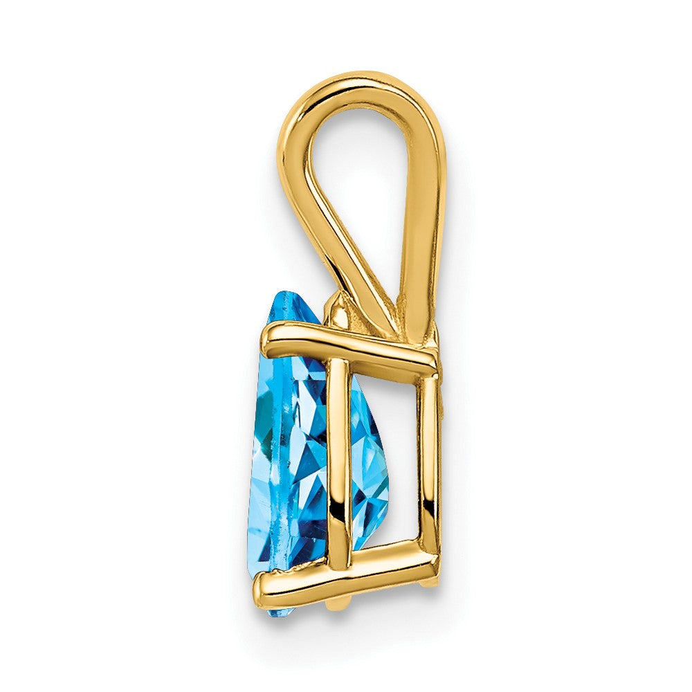 14k 8x5mm Pear Blue Topaz Pendant