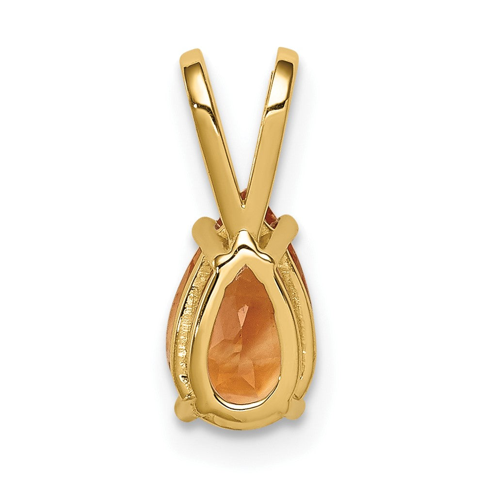 14k 8x5mm Pear Citrine Pendant