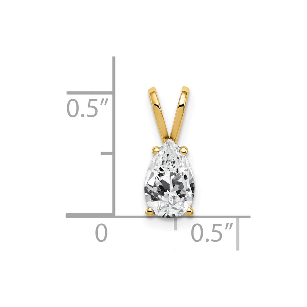 14k 8x5mm Pear Cubic Zirconia Pendant