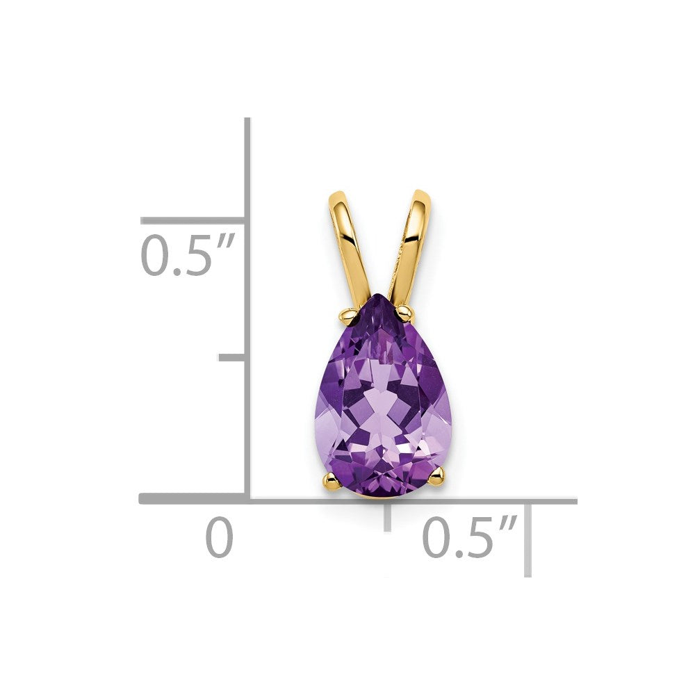 14k 9x6mm Pear Amethyst Pendant
