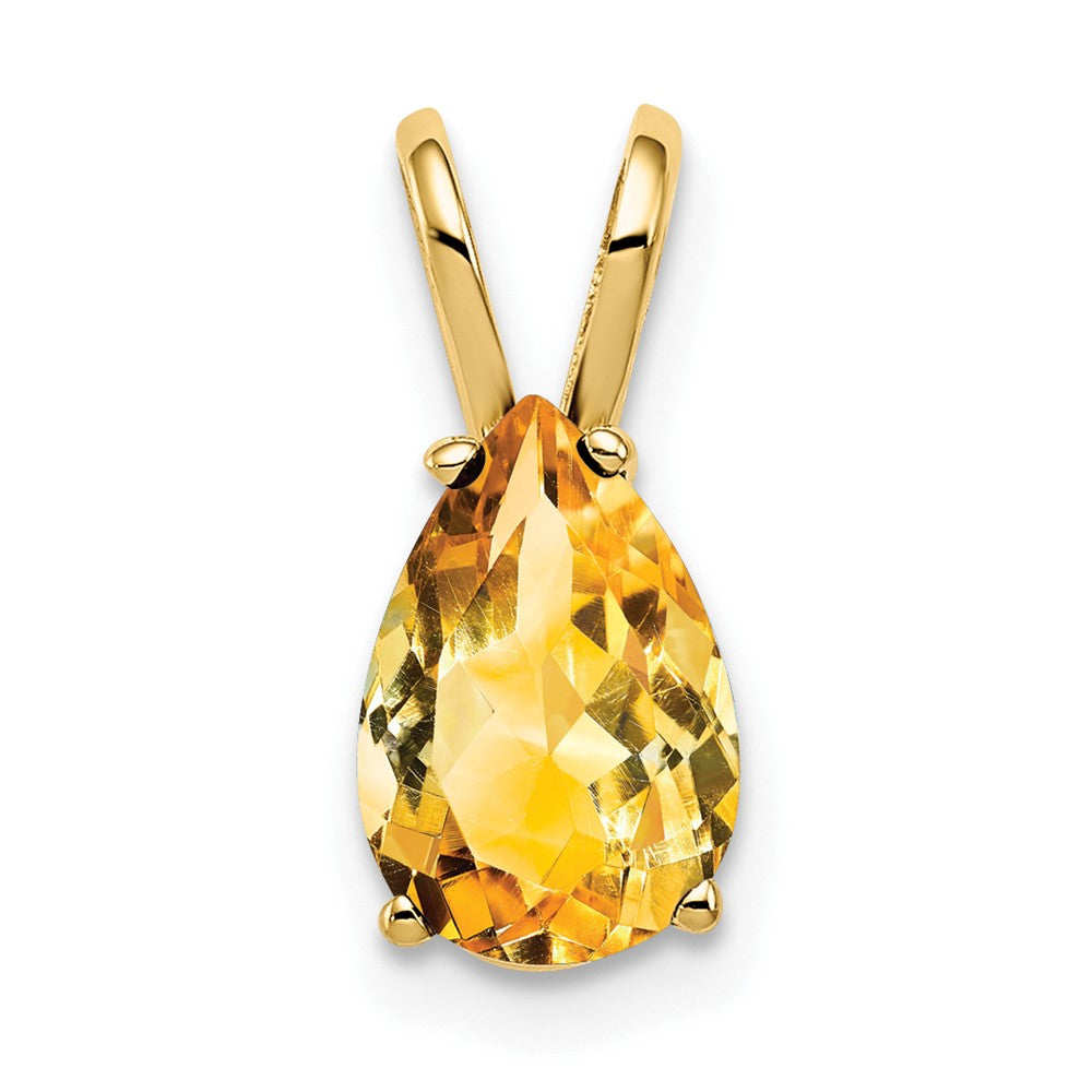 14k 9x6mm Pear Citrine Pendant