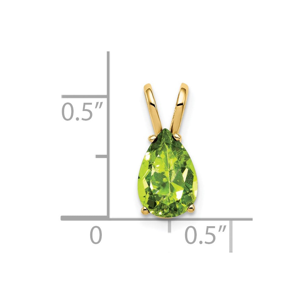14k 9x6mm Pear Peridot Pendant