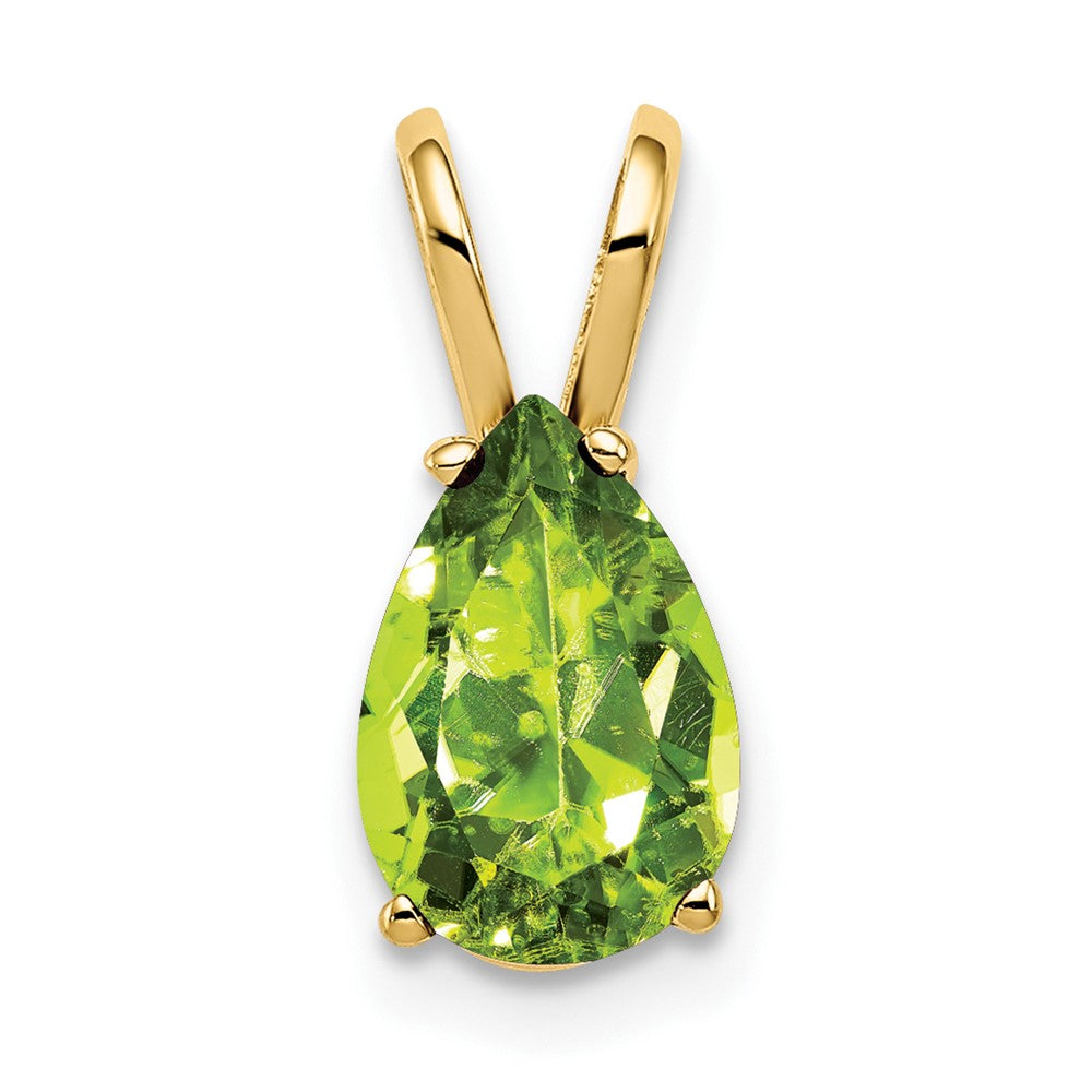 14k 9x6mm Pear Peridot Pendant