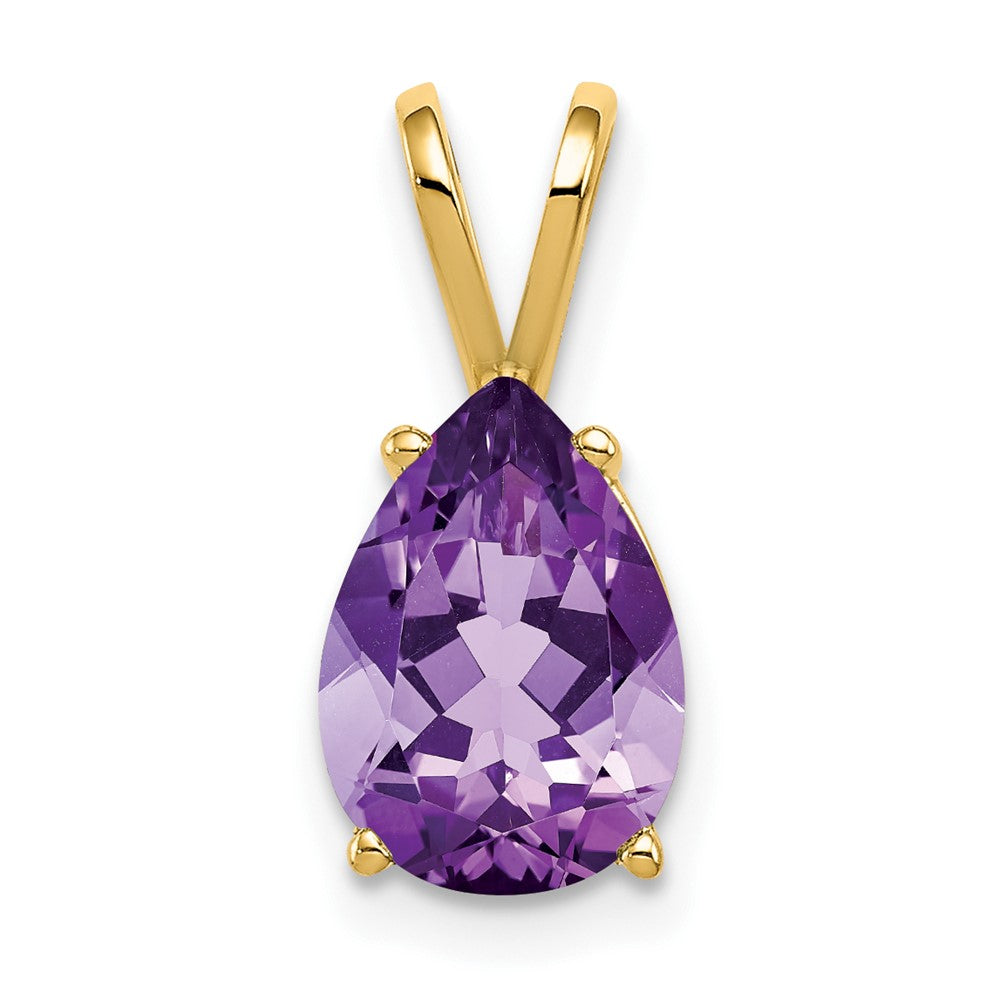 14k 10x7mm Pear Amethyst Pendant