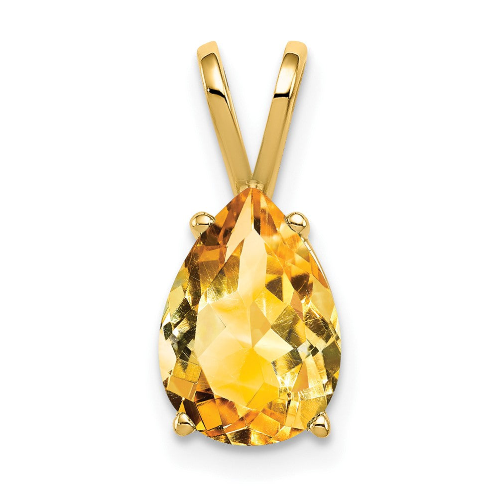 14k 10x7mm Pear Citrine Pendant