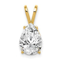 14k 10x7mm Pear Cubic Zirconia Pendant