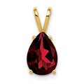14k 10x7mm Pear Garnet Pendant