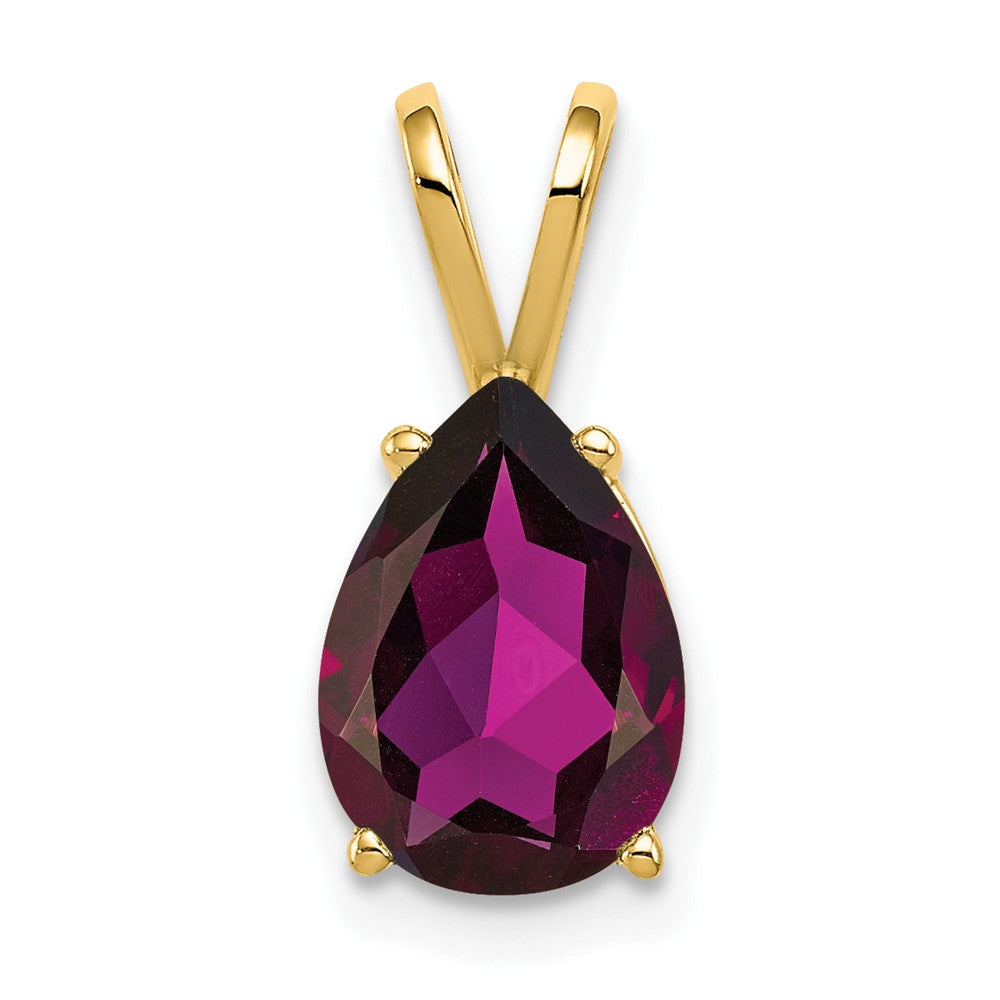 14k 10x7mm Pear Rhodolite Garnet Pendant