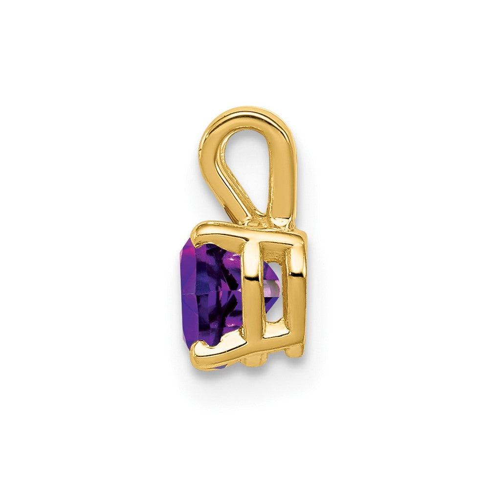 14k 5mm Heart Amethyst Pendant