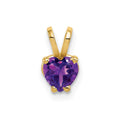 14k 5mm Heart Amethyst Pendant