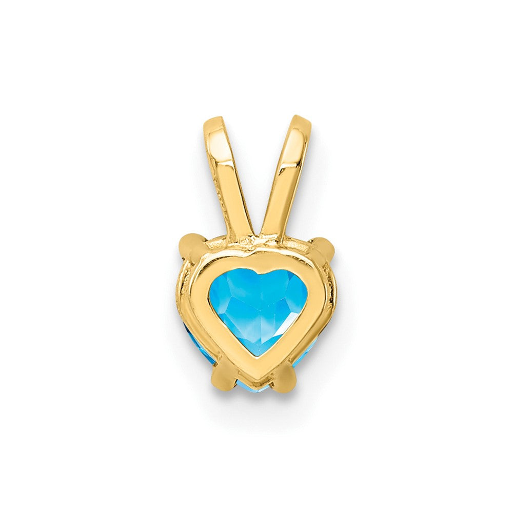14k 5mm Heart Blue Topaz Pendant