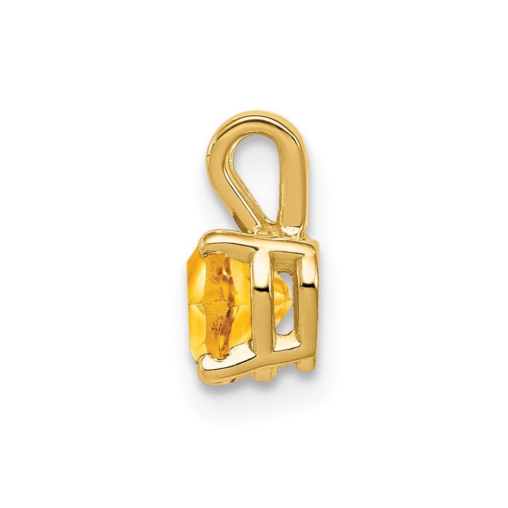 14k 5mm Heart Citrine Pendant