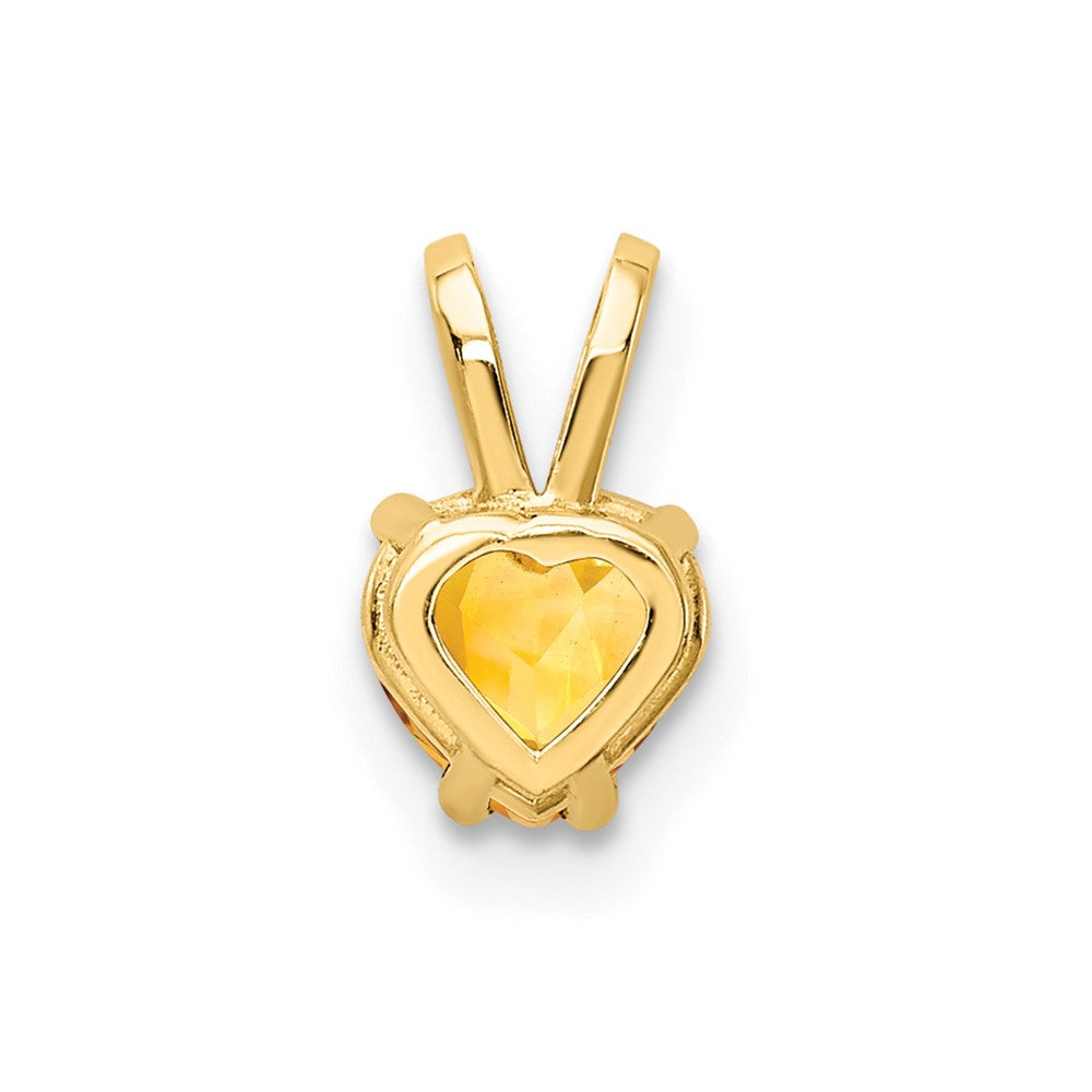 14k 5mm Heart Citrine Pendant