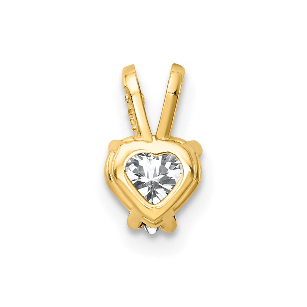 14k 5mm Heart Cubic Zirconia Pendant