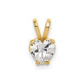 14k 5mm Heart Cubic Zirconia Pendant